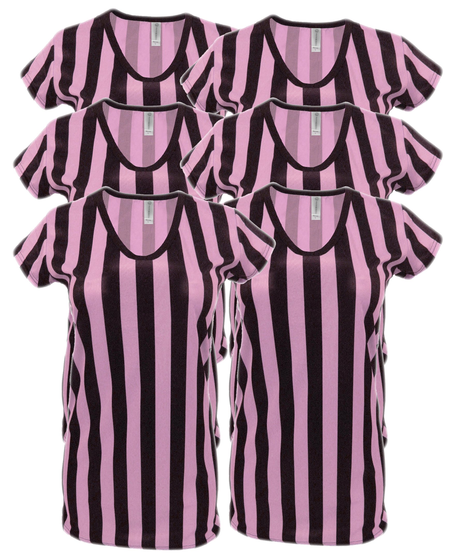 Women's Referee V-Neck Striped Shirt - Official Soccer Referee Uniform for Halloween Costume & Sports Games