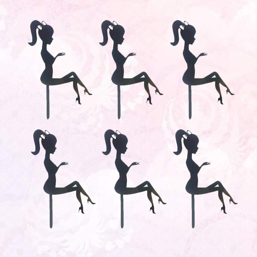 6PCS Acrylic Wedding Cake Toppers - Elegant Birthday Cupcake Decorations for Bridal Showers, Baby Showers & Dessert Parties | Hemoton