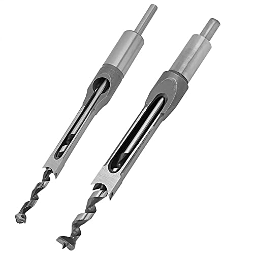 16mm Square Hole Mortiser Drill Bit Set - 10mm & 16mm Woodworking Chisel Drill Bits for Electric Drills - Perfect for DIY Furniture Making, Cabinet Installation, and Wood Joinery Projects