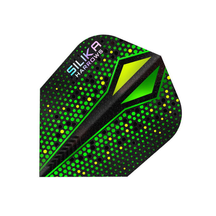 HARROWS SILIKA COLOURSHIFT X Flights - Standard Small NO6 Shape - Green Dart Flights for Precision Play | Perfect for Soft Tip & Steel Tip Darts | Tournament & Home Practice Use