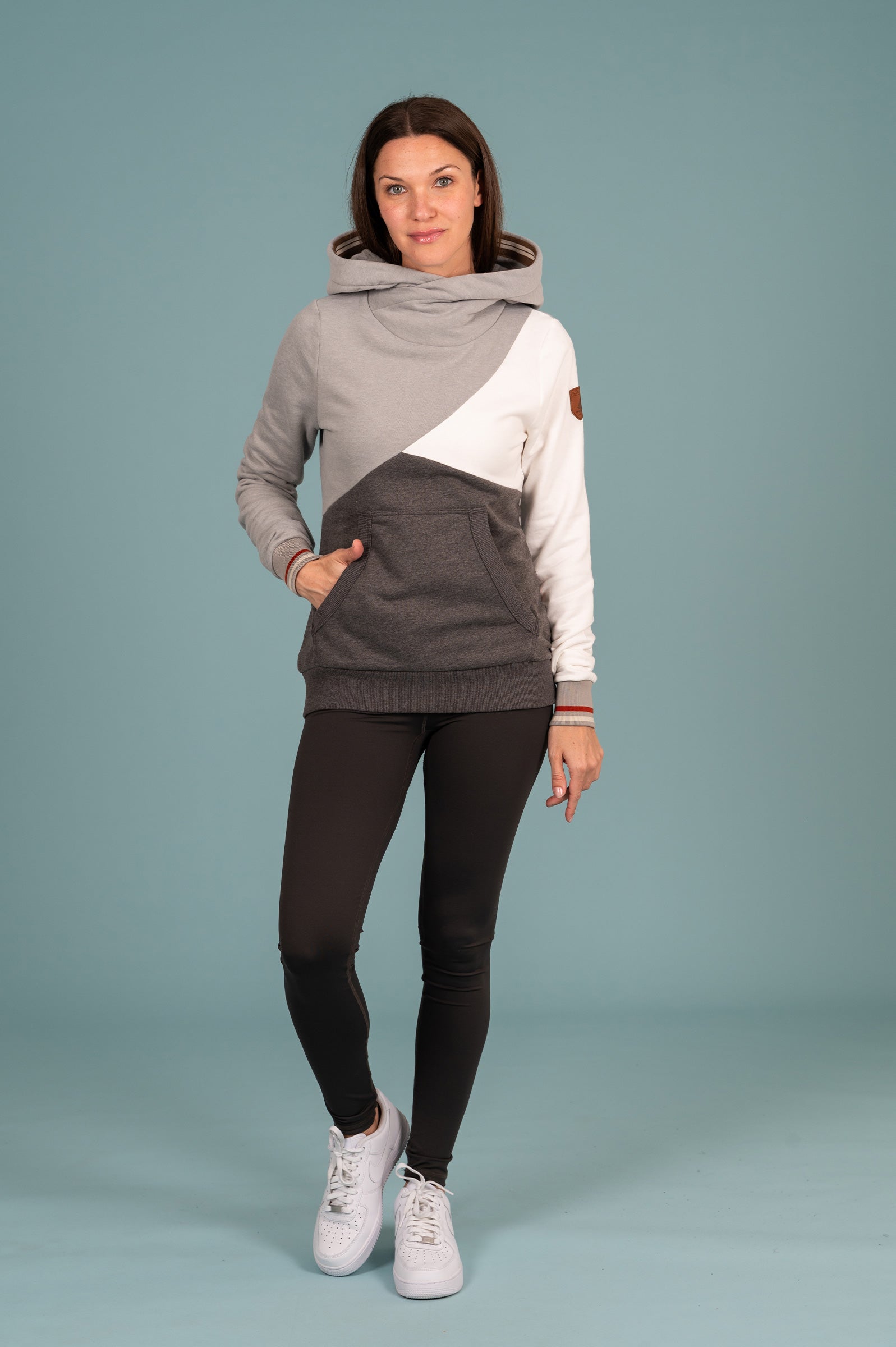 Mika Colorblock Carbon Mix Hoodie for Men & Women - Lightweight, Breathable, Stylish Pullover for Outdoor Activities, Gym, and Casual Wear