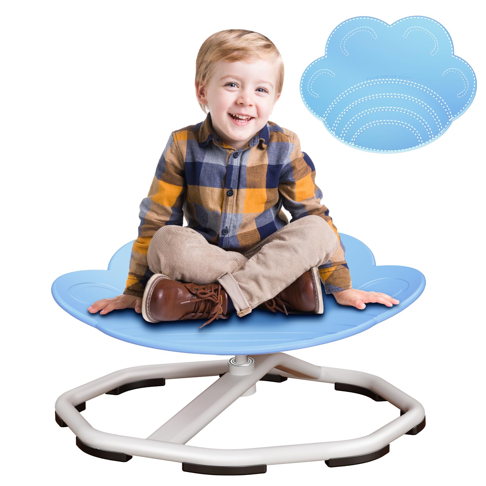 Sensory Swivel Chair for Kids - Spinning Chair for Autism & ADHD - Sit and Spin Sensory Toy for Body Coordination Training - Indoor/Outdoor Play Equipment for Special Needs Children (Blue) - Perfect for Sensory Rooms, Classrooms & Home Therapy