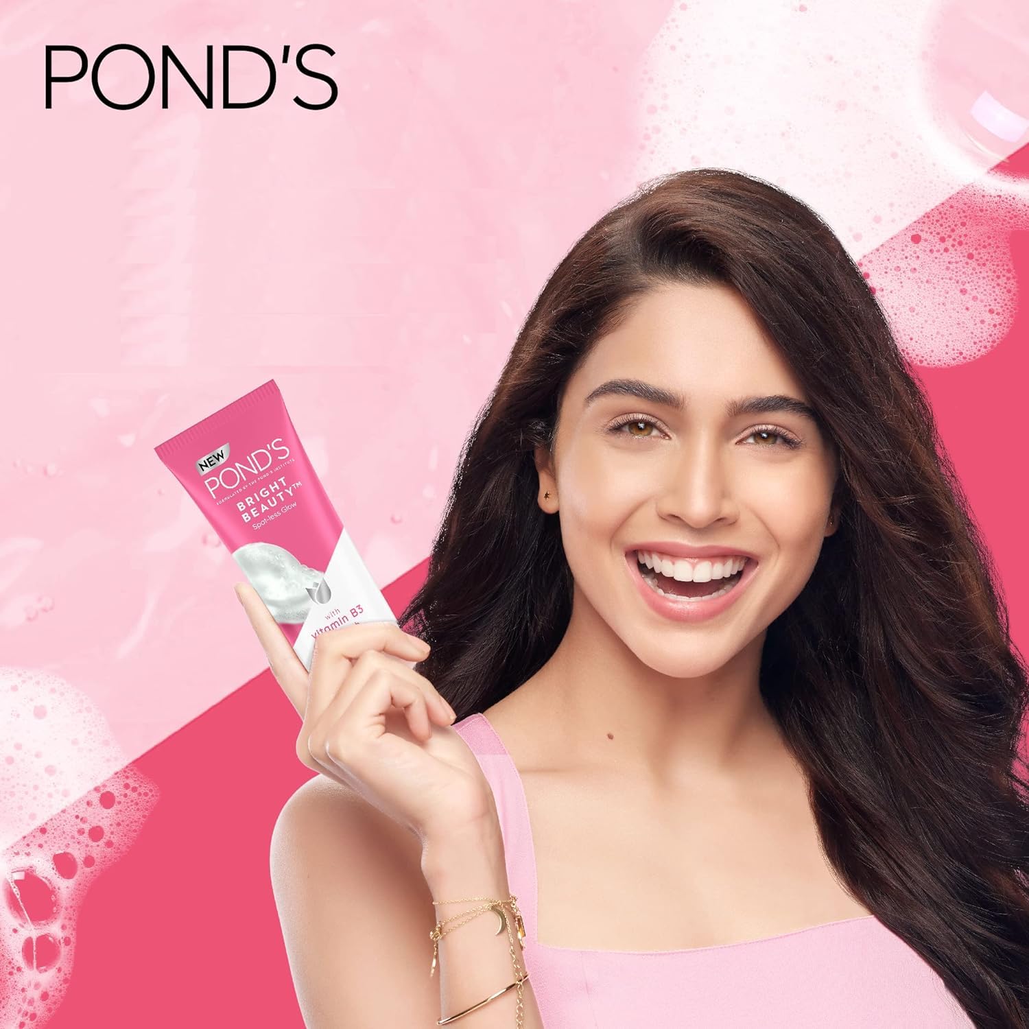 POND'S White Beauty Facial Foam 100g - Brightening & Hydrating Face Wash for Glowing Skin | Pack of 1 | Perfect for Daily Skincare Routine & Travel