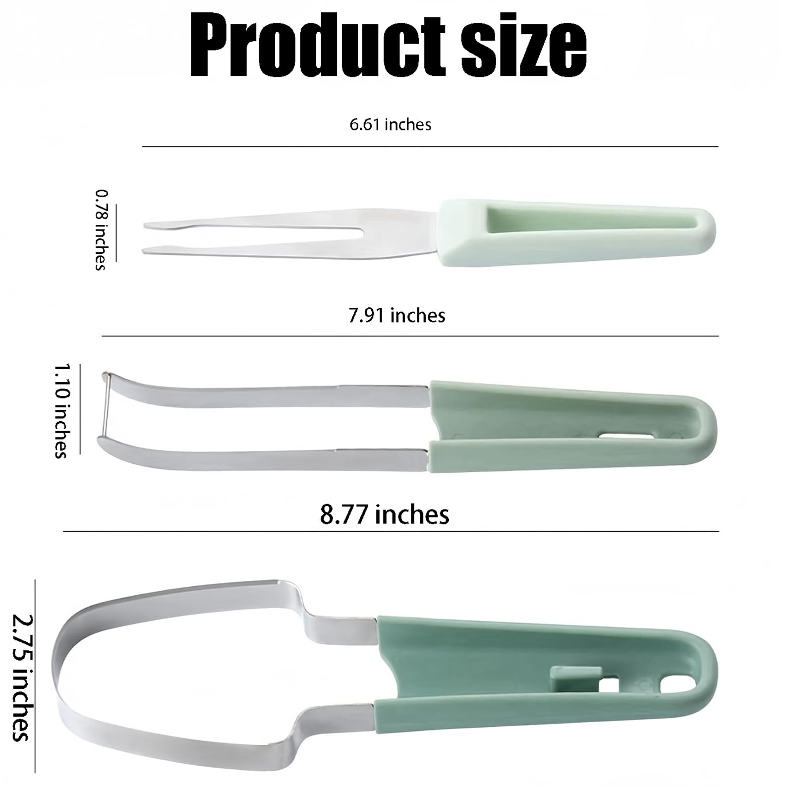 3-in-1 Stainless Steel Watermelon Slicer & Cutter - Multifunctional Fruit Knife for Watermelon, Popsicles & Melons | Portable Kitchen Tool for Picnics, BBQs & Summer Parties (Green)