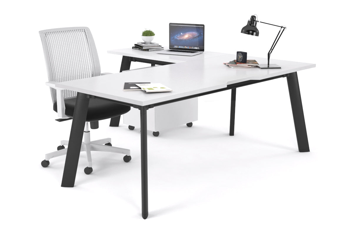 Switch Executive Corner Office Desk - 1800L x 1550W with Cable Management | Modern L-Shaped Workstation for Home & Business Offices | Perfect for Conference Rooms, Executive Suites & Professional Workspaces