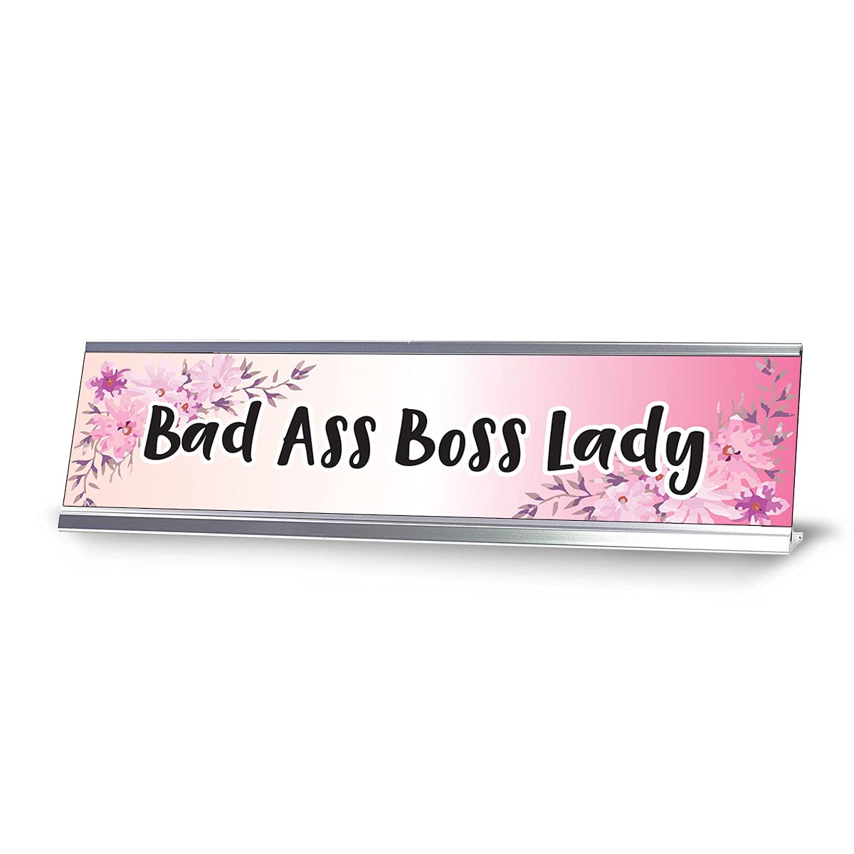Bad Ass Boss Lady Office Sign - 2 x 8 Inch Motivational Desk Decor for Women - Perfect Office Gift for Bosses, Entrepreneurs & Career Women - Ideal for Work Desks, Home Offices & Executive Spaces