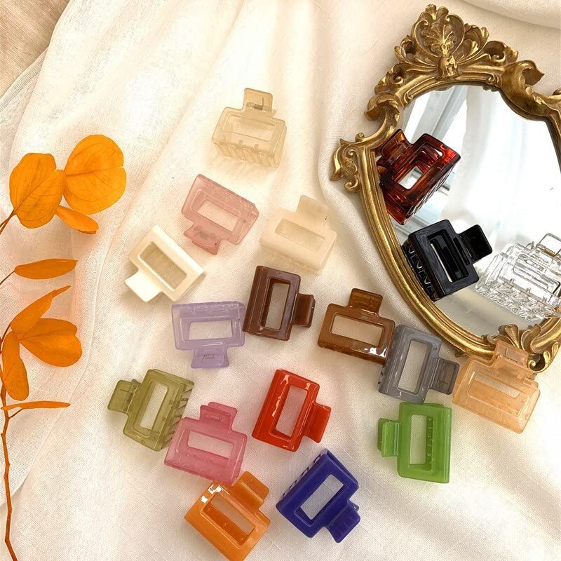 APPSAMBR 3-Piece Large Square Acetate Acrylic Korean Hair Claw Clips - Crab Claw Hair Clamps for Women & Girls | Perfect for Updos, Ponytails & Everyday Hairstyles