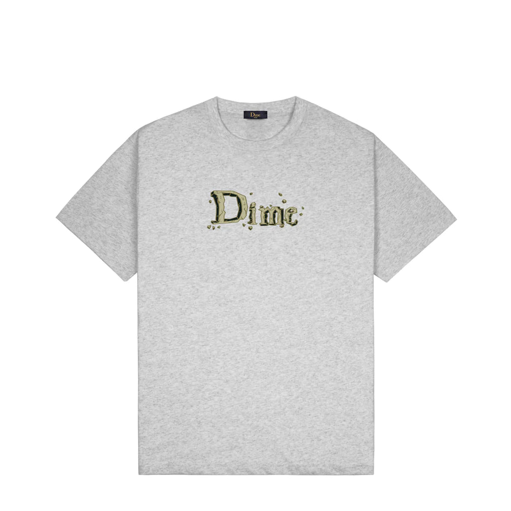 Dime Classic Stone Washed T-Shirt for Men - Soft Heather Grey Cotton Tee - Casual Streetwear & Everyday Comfort