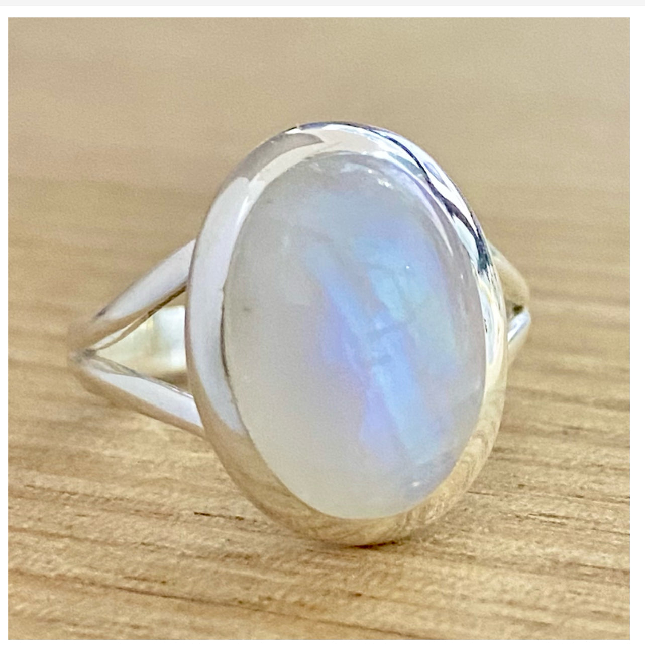 Laihas Oval Moonstone Ring for Women - Elegant Sterling Silver Jewelry for Everyday Wear & Special Occasions