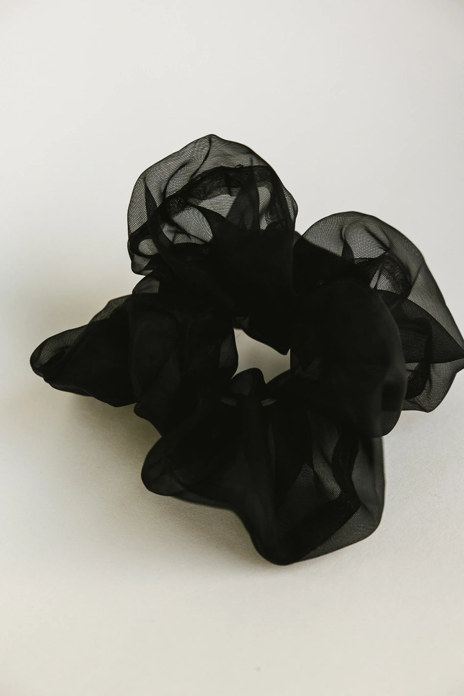 Black Organza Oversized Scrunchie Hair Tie - Elegant & Soft Hair Accessory for Women, Girls, Parties, Weddings & Everyday Wear