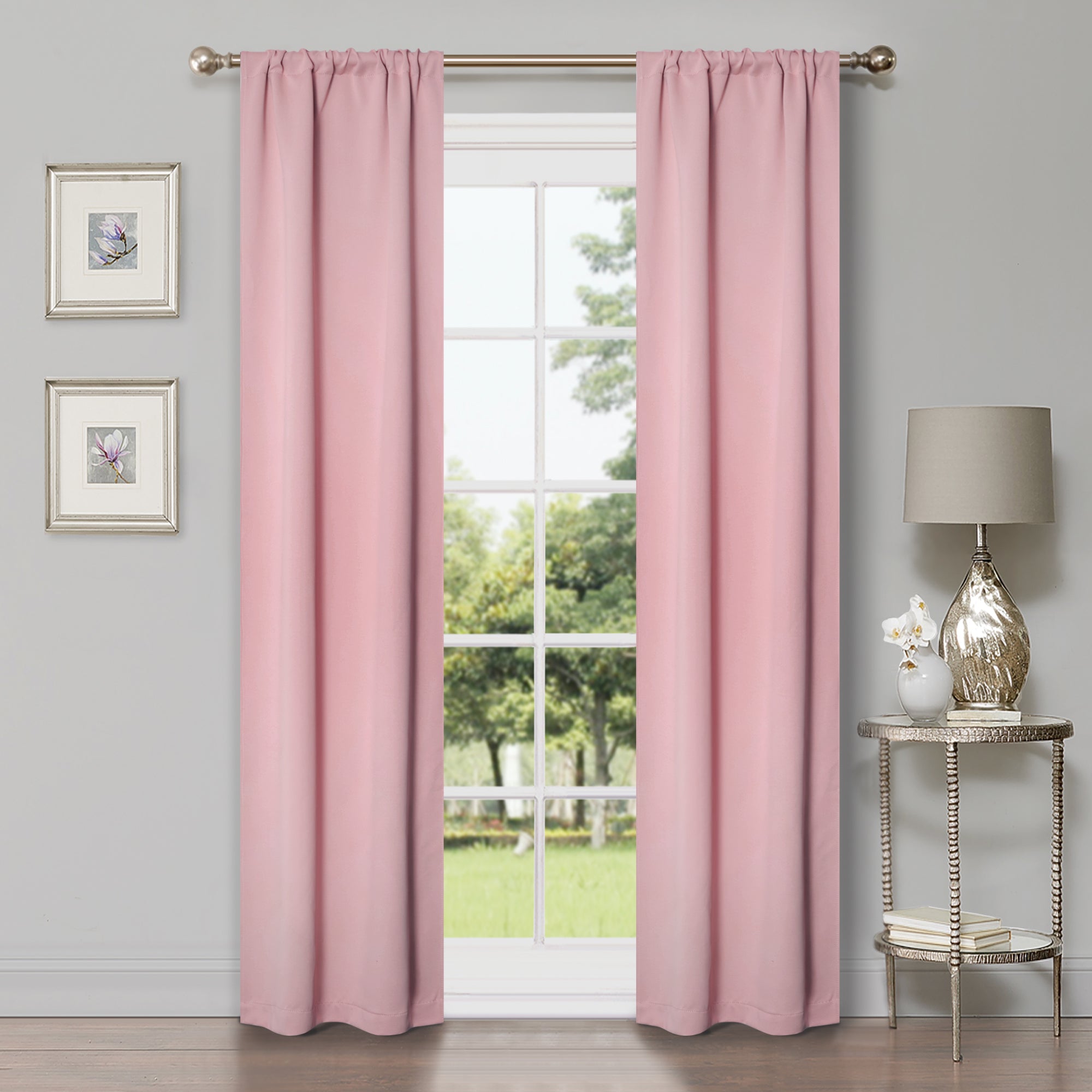 Blackout Curtains for Bedroom - Solid Classic Modern Rod Pocket Curtain Set, Thermal Insulated & Noise Reducing, Perfect for Home, Office, and Nursery (Black)