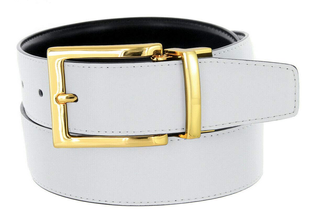 Genuine Leather Reversible Belt for Men - 1-3/8