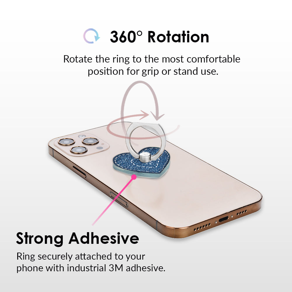 Blue Jean Baby Phone Ring Holder - Stylish & Secure Grip for Smartphones - Perfect for Selfies, Videos, and Hands-Free Use at Home, Work, or Travel