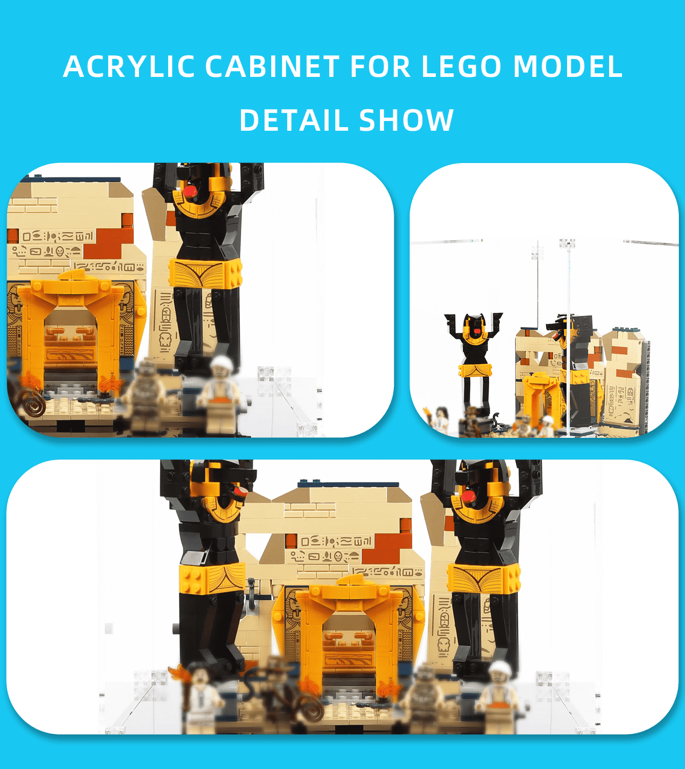 LEGO Indiana Jones Escape from Lost Tomb 77013 Display Case - Premium Acrylic Showcase for LEGO Sets - Perfect for Home Decor, Office Display & Collector's Showcase