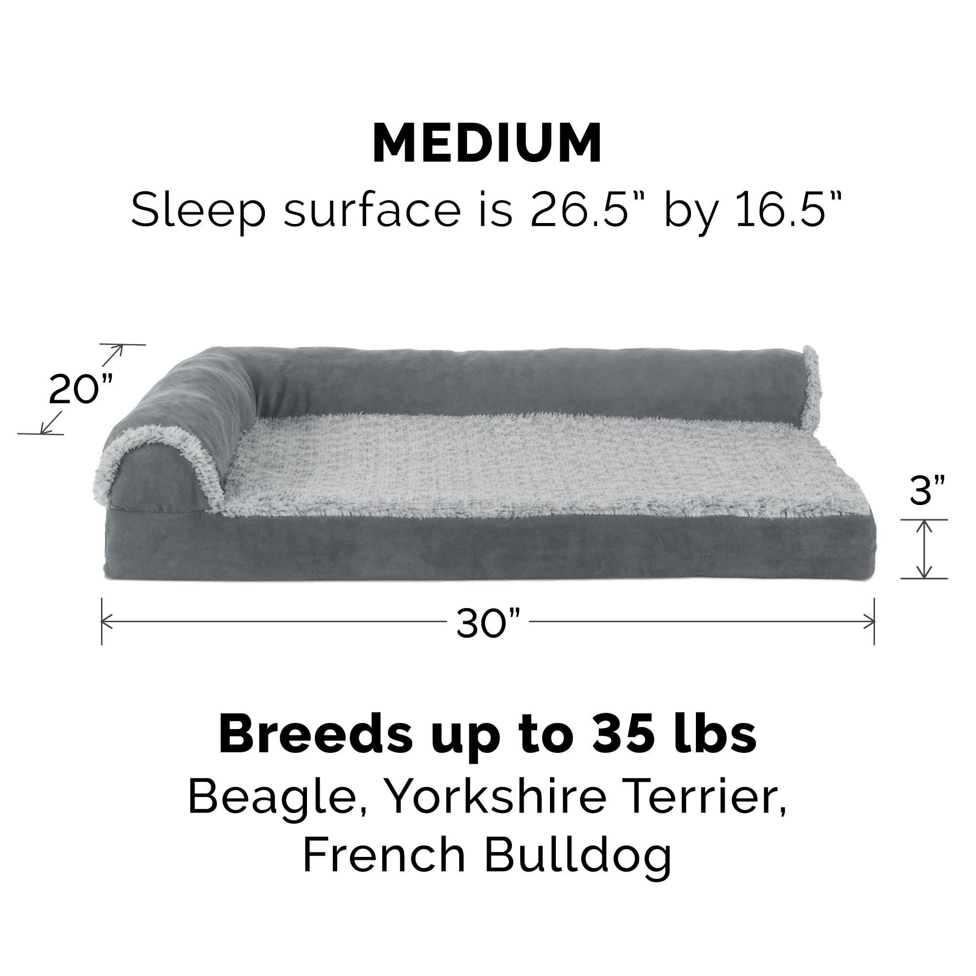 Furhaven Orthopedic Dog Bed for Small/Medium Dogs - Washable Cover for Pets Up to 35 lbs - Perfect for Living Room & Bedroom Use