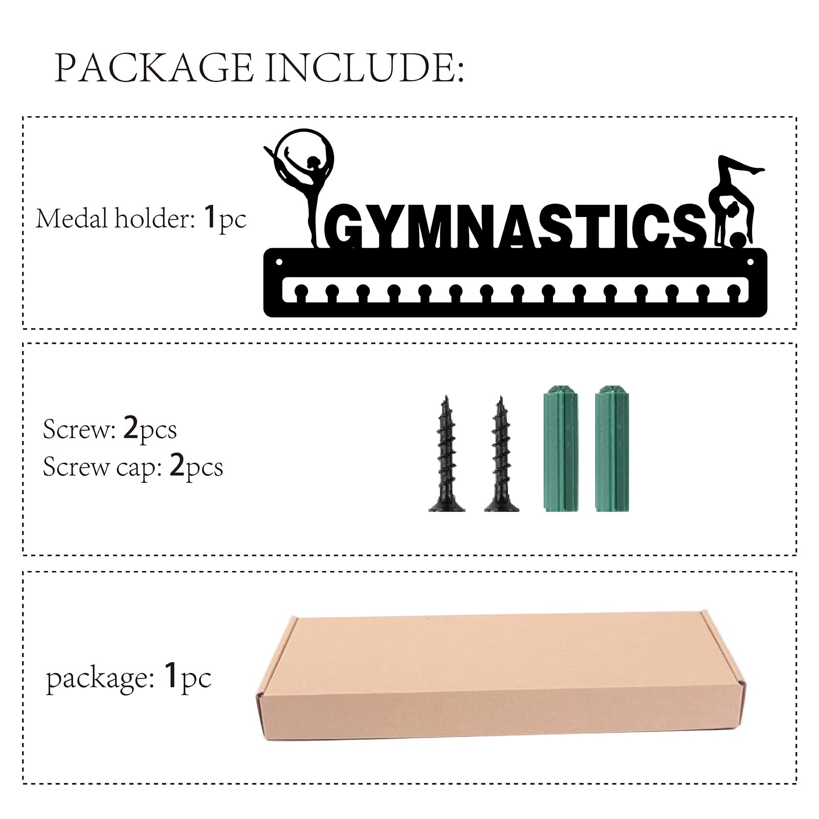 CREATCABIN Gymnastics Medal Holder - Wall Mounted Sports Award Display Rack for Athletes (Holds 15+ Medals) - Perfect for Home, Gym & Competition Storage