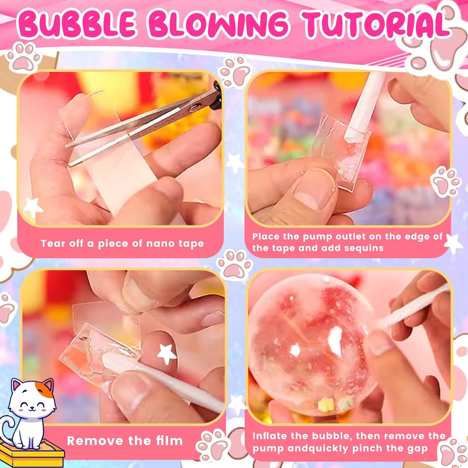 Fun Nano Tape Bubble Kit for Kids - Squishy Maker with Storage Box, DIY Bubble Pop Sensory Toy for Stress Relief & Creative Play | Perfect for Birthday Gifts, Classroom Activities & Sensory Playtime