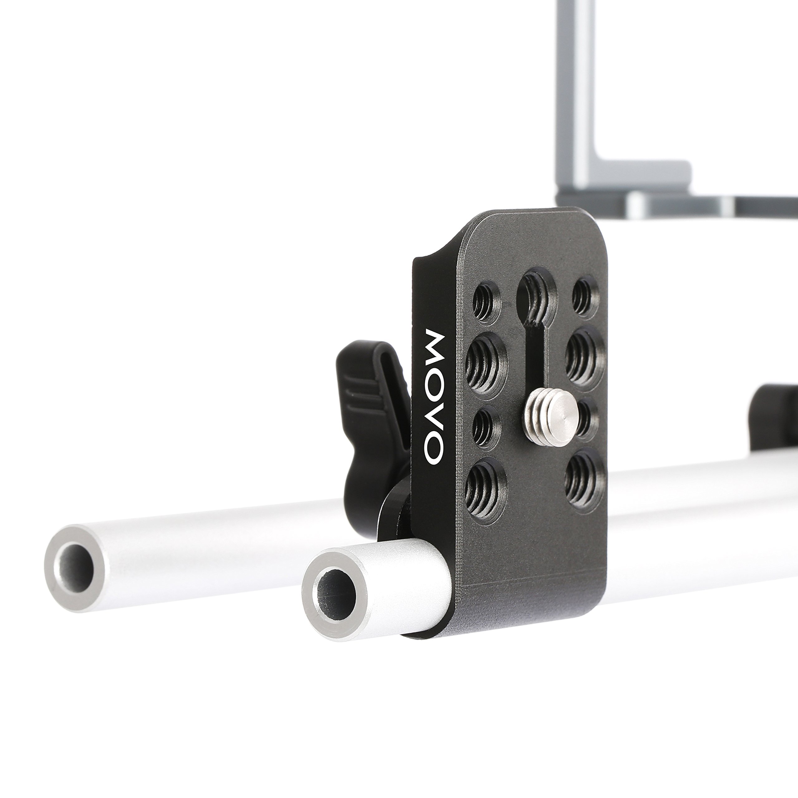 Movo CAB1000 15mm Modular Rod Clamp Adapter - 3 Pack for Mounting Cameras, Monitors & Recorders to Rigs with .25