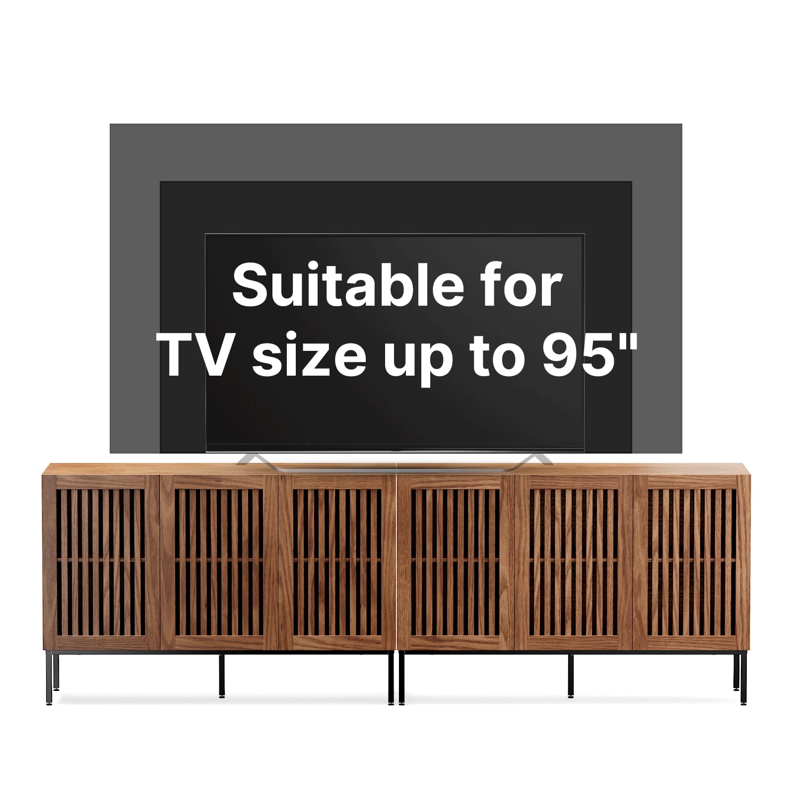 2 or 3 Door Accent Storage Cabinet with Adjustable Shelves - Freestanding Modern Buffet Sideboard for Living Room, Dining Room, Kitchen & Hallway - Perfect for Home Organization & Stylish Storage Solutions