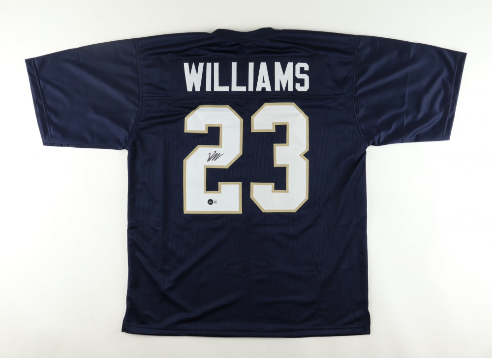 Kyren Williams Autographed Notre Dame Blue #23 Jersey - Authentic Signed Football Jersey for Collectors & Fans - Perfect for Memorabilia Displays & Game Day Outfits