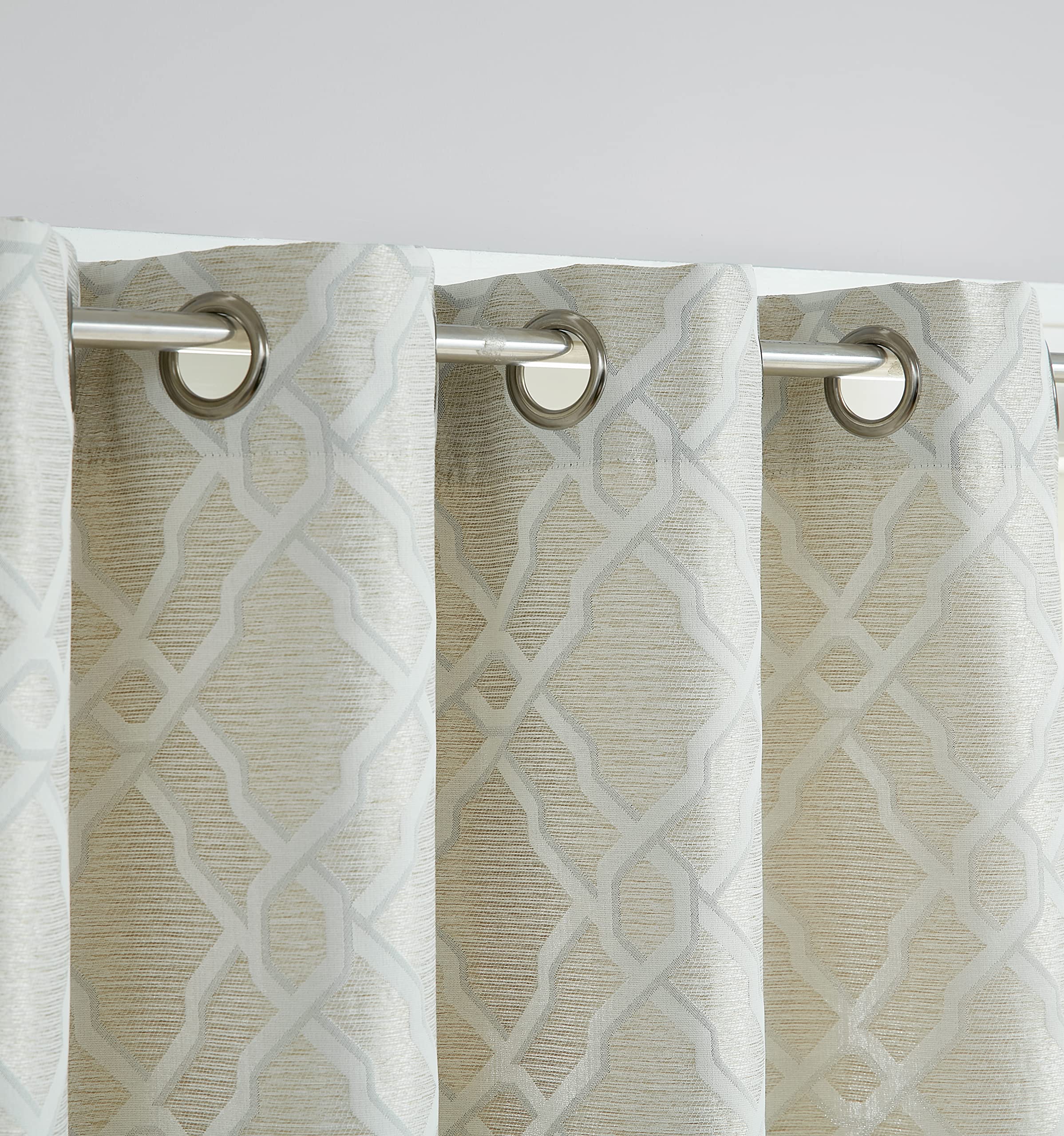 SARO LIFESTYLE Modern Print Blackout Window Curtains (Set of 2 Panels) - Thermal Insulated Room Darkening Drapes for Living Room, Bedroom & Nursery