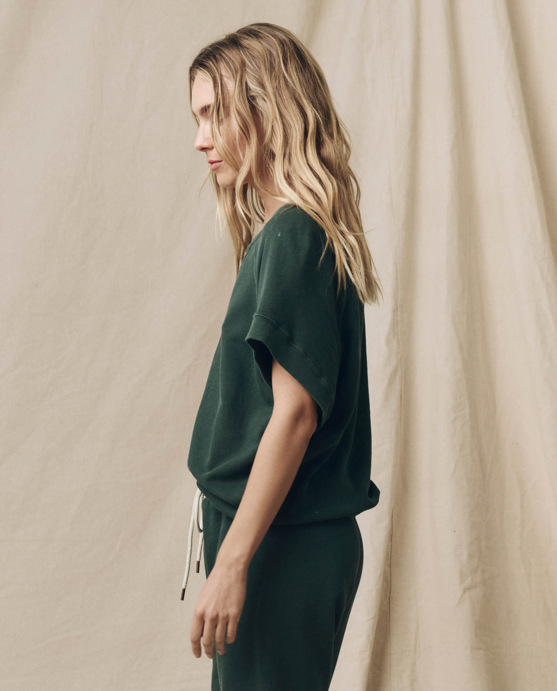 Premium Deep Sea Green Wedge Sweatshirt - Women's Casual Pullover for Lounge, Travel & Everyday Comfort