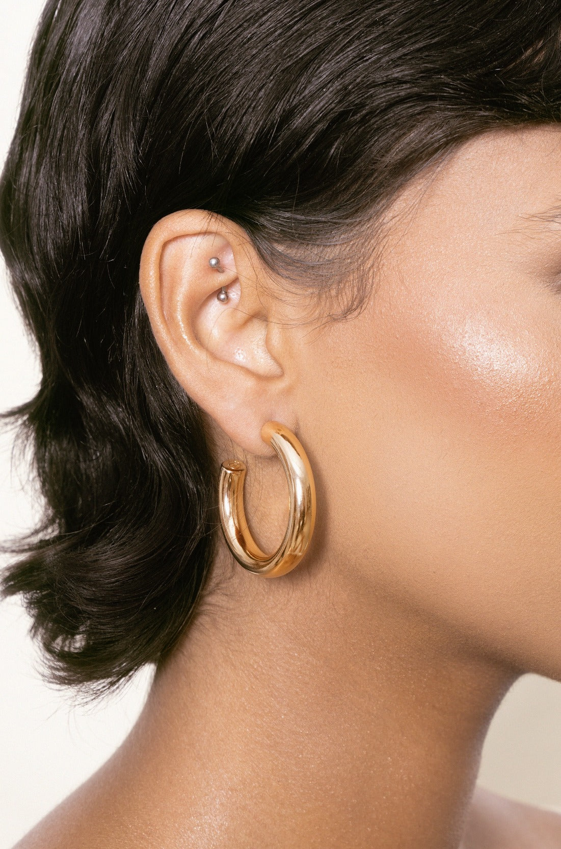 Classic Medium Thick Hoop Earrings for Women - Elegant Everyday Wear & Special Occasions