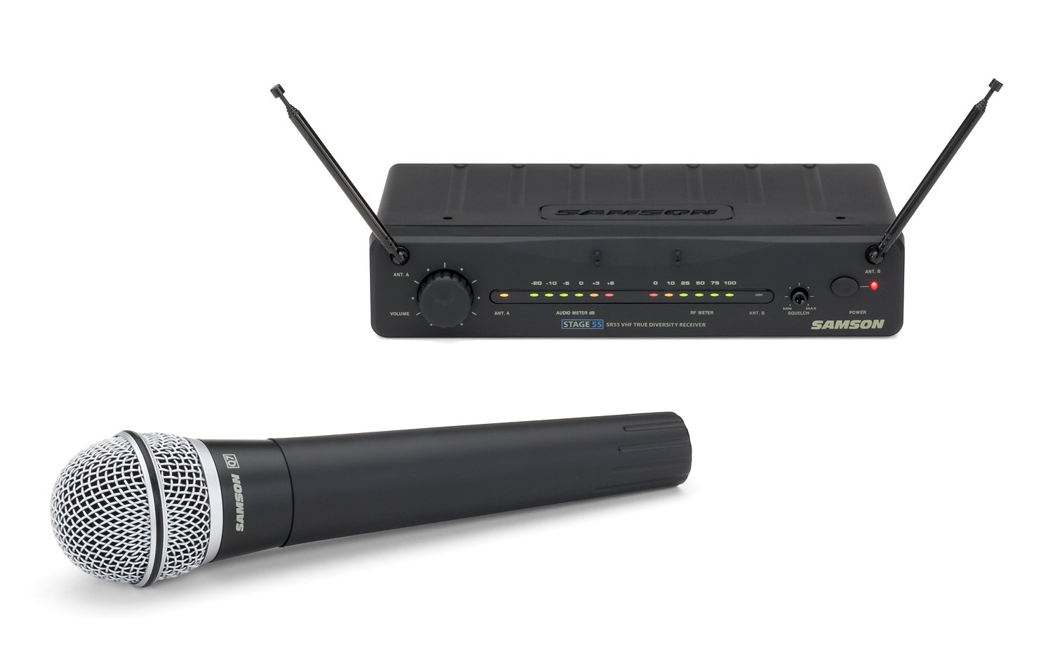 Samson Stage 55 VHF TD Handheld Wireless System - Channel 22 | Professional Wireless Microphone for Live Performances, Events & Public Speaking