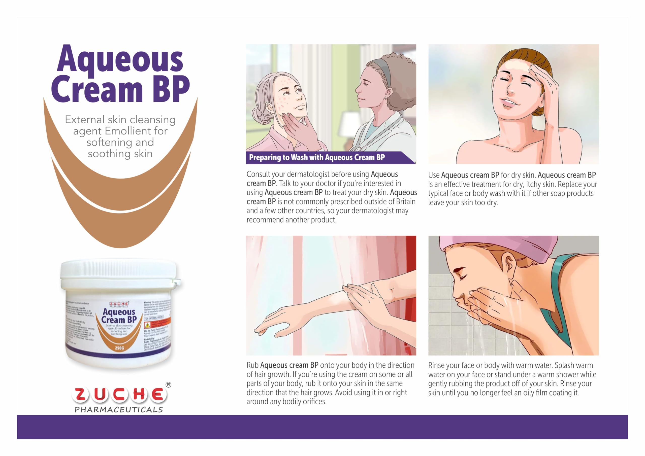 Aqueous Cream BP | Soap-Free Moisturizing Cream for Dry Skin Relief | Emollient Lotion for Softening & Soothing Skin | Ideal for Sensitive Skin Care & Eczema Relief | Perfect for Daily Bathing, Post-Shower Hydration & Dermatologist-Recommended Skincare