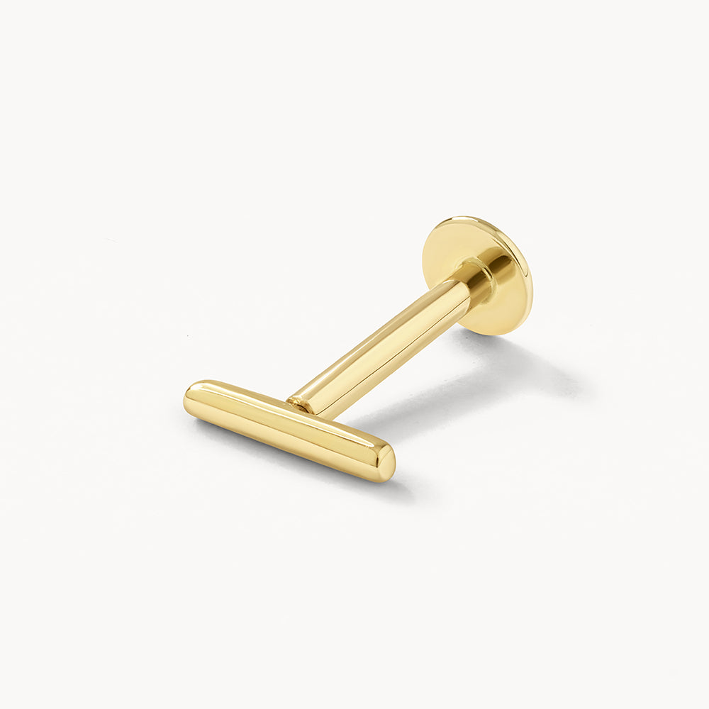 10k Gold Micro Fine Bar Helix Single Stud Earring - Dainty & Minimalist Jewelry for Cartilage Piercing, Everyday Wear & Special Occasions