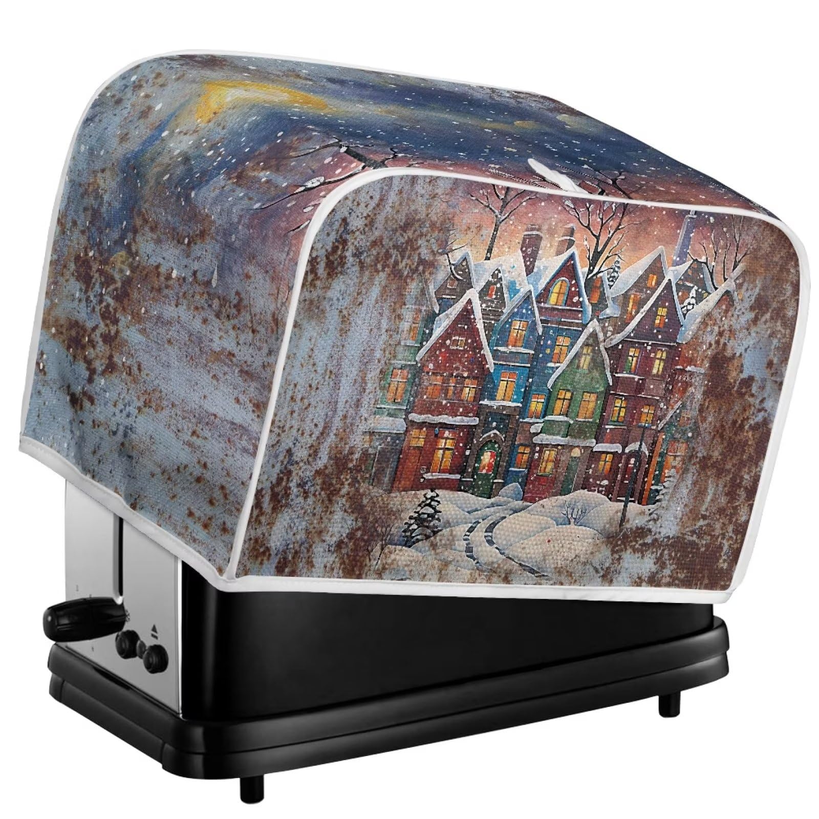 Snowhouse Print 2-Slice Wide Slot Toaster Cover - Durable Kitchen Appliance Protector with Zipper & Fingerprint Protection - Perfect Gift for Women - Ideal for Home, Office, or Dorm Use