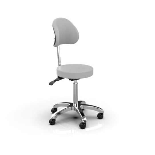 Silverfox 1025B Rolling Stool with Adjustable Backrest - Ergonomic Rolling Chair for Salon, Tattoo Studio & Home Office Use