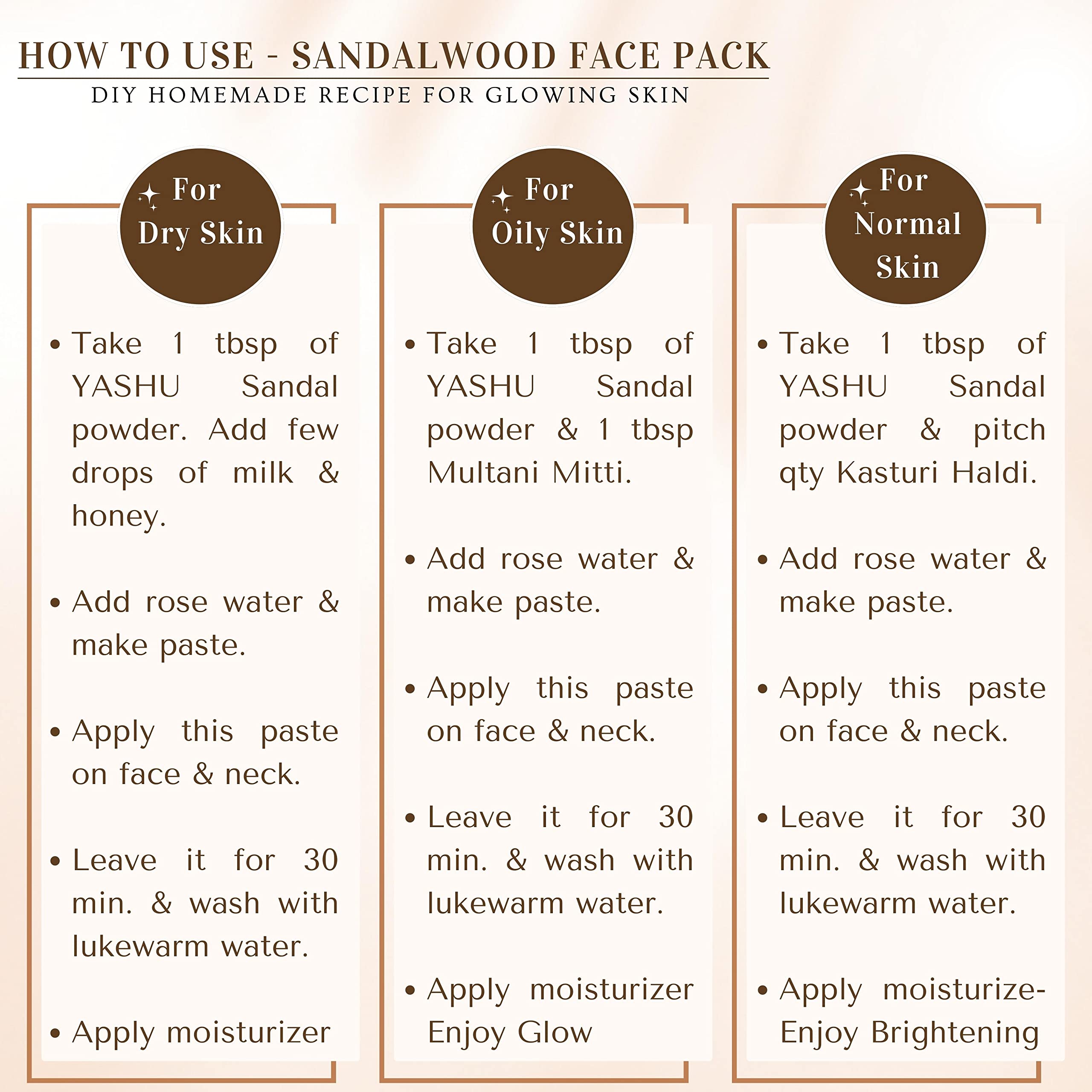 YASHU Pure Sandalwood & Organic Licorice Face Pack Powder - Natural Glow & Oil Control for Healthy Skin | 200g Ayurvedic Skincare for Daily Use & Spa Treatments
