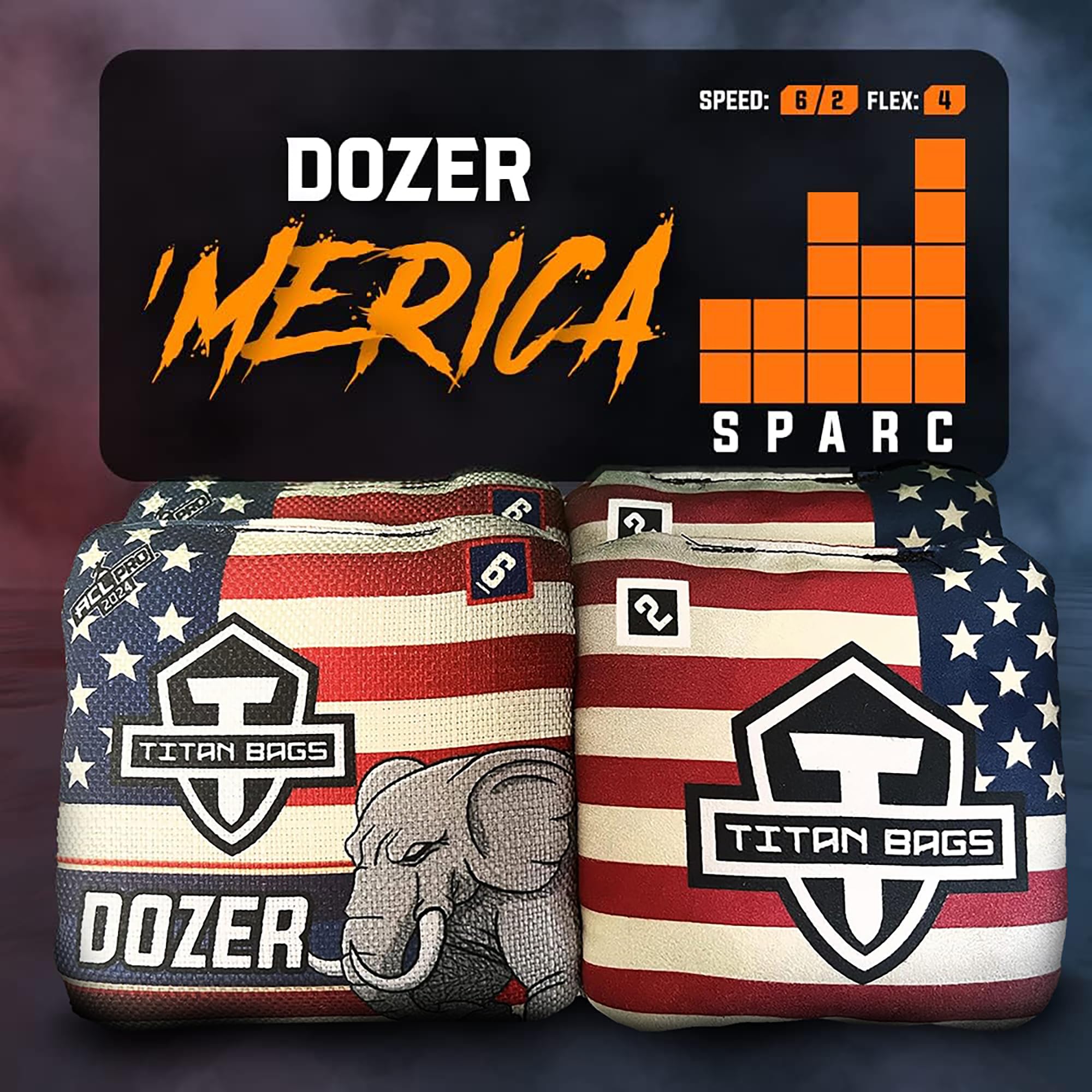 ACL PRO Approved Titan Bags Dozer Cornhole Bags - 6x6 Inch Professional Tournament Bean Bags Set of 4 | Durable & All-Weather for Indoor/Outdoor Cornhole Games, Backyard Parties, Tailgating & Picnics