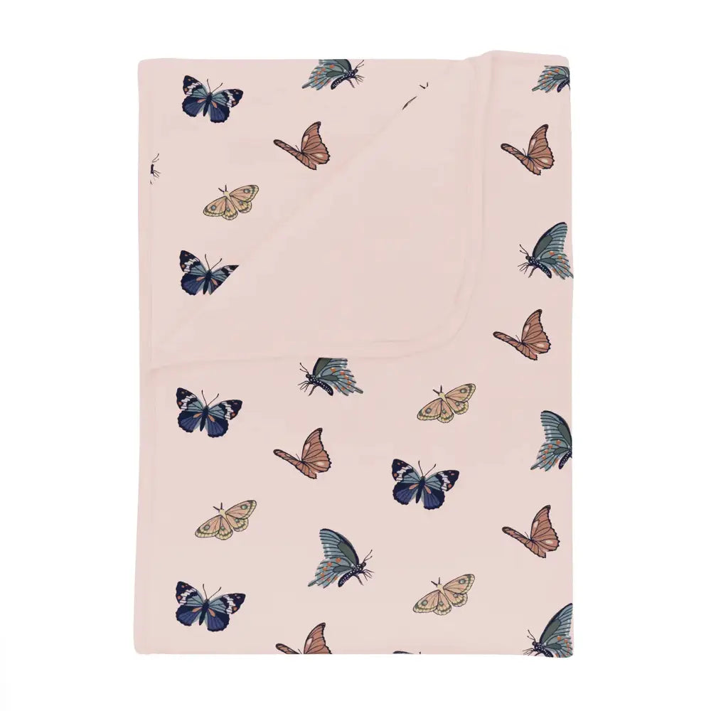 Kyte Baby 1.0 Tog Toddler Blanket - Soft Baby Blanket for Boys & Girls, Blush Butterfly Print, Lightweight Nursery Blanket for Crib, Stroller, Travel & Snuggle Time