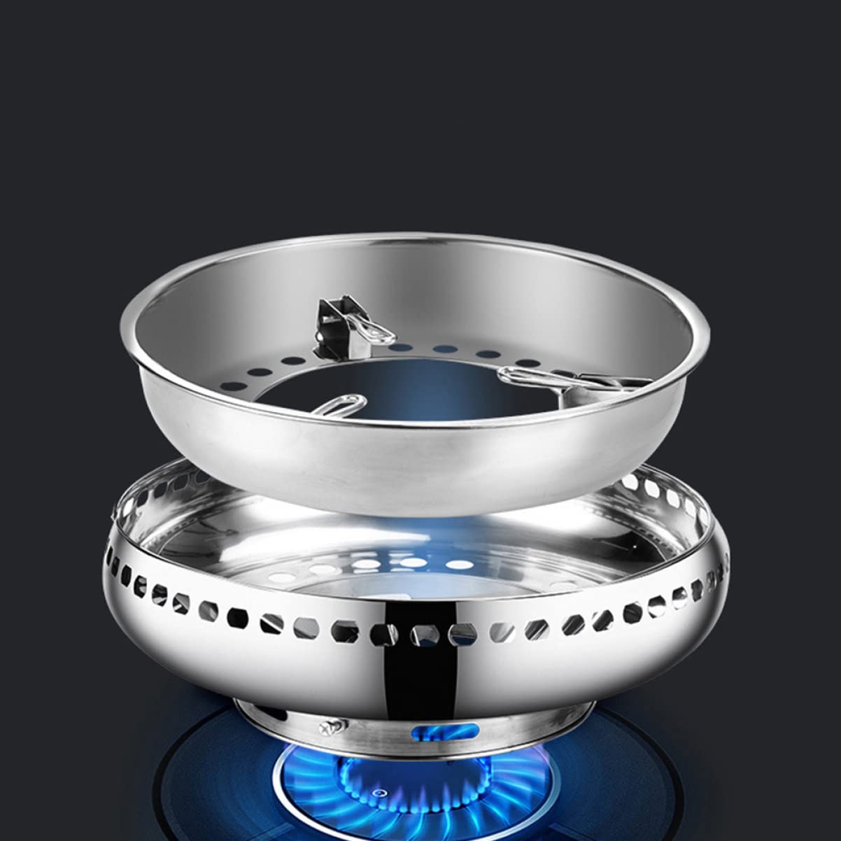 1PC Stainless Steel Gas Stove Wok Support Rack - Heavy Duty Cooking Bracket for Kitchen Stove Accessories, Perfect for Wok Cooking, Stir Frying & Pan Support - Ideal for Home Kitchen, Restaurant & Outdoor Camping Use