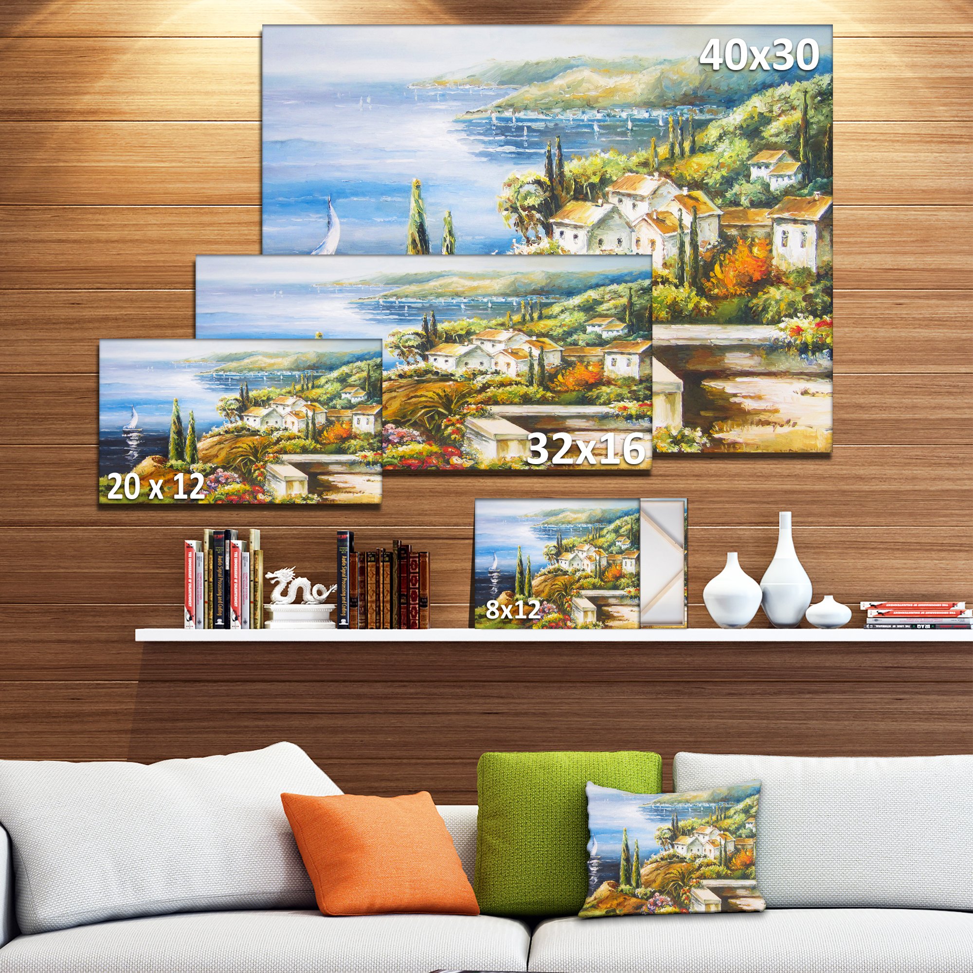 Sailing Boat Remote View Seascape Canvas Art Print - Nautical Wall Decor for Living Room, Bedroom & Office - Perfect Coastal Home Decor Gift