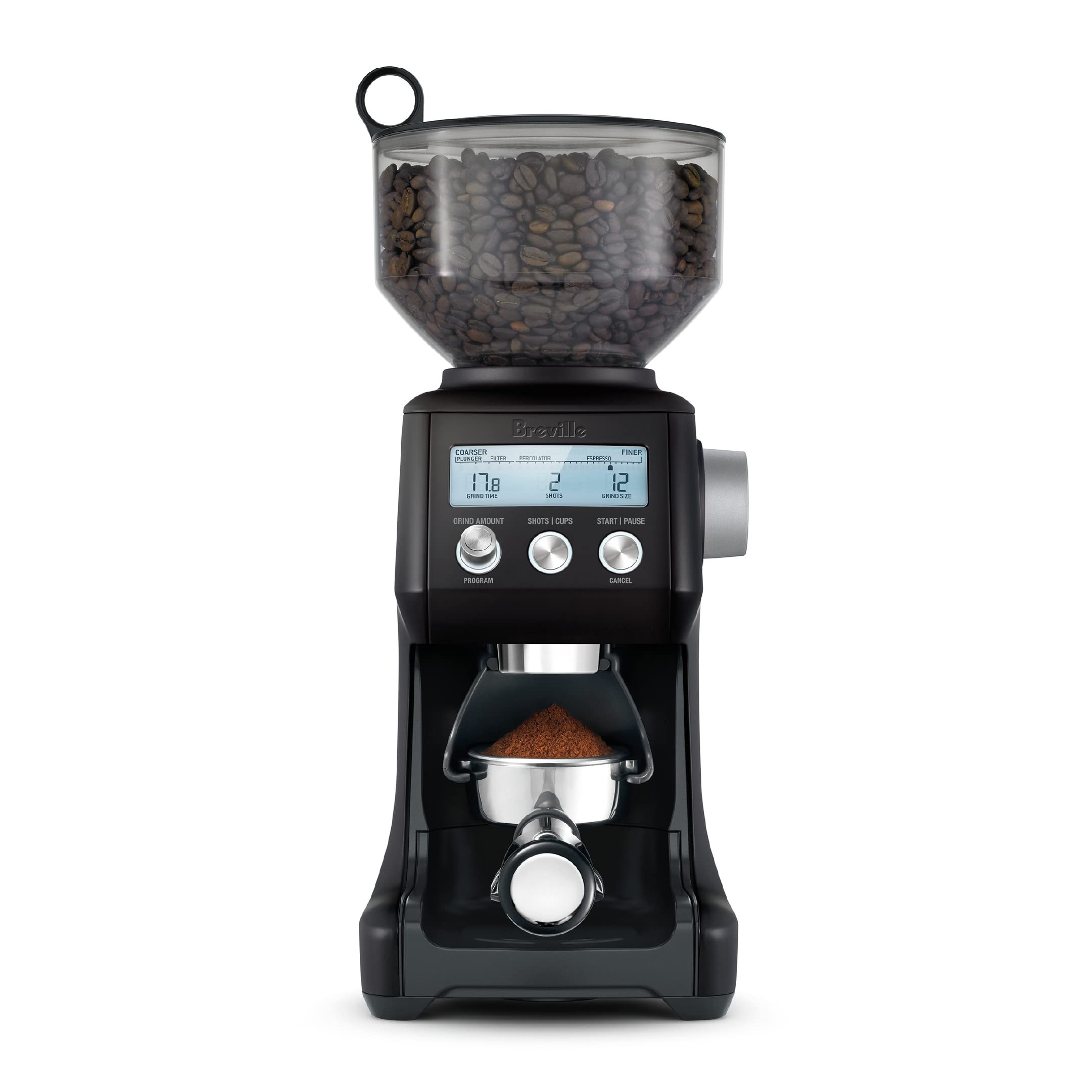 Breville Smart Grinder Pro BCG820BTR Coffee Grinder - Black Truffle | Precision Grinding for Espresso, French Press & Drip Coffee | Perfect for Home Baristas & Coffee Enthusiasts