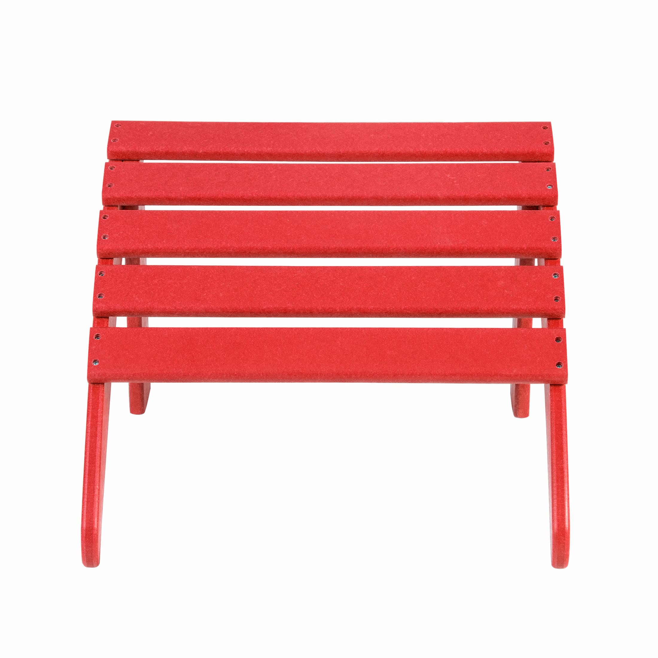WO Home Furniture Adirondack Ottoman - 13.5 Inch Folding Footstool for Outdoor Chairs, Patio & Garden Use - Durable Red Footrest for Relaxing on Deck, Porch or Backyard