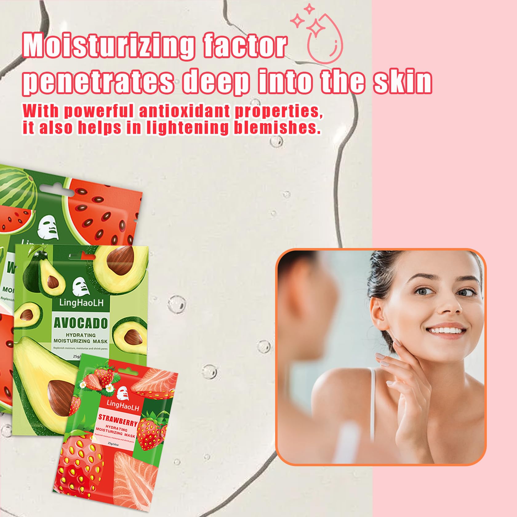 20-Pack Hydrating Face Masks for All Skin Types - Daily Skincare Routine