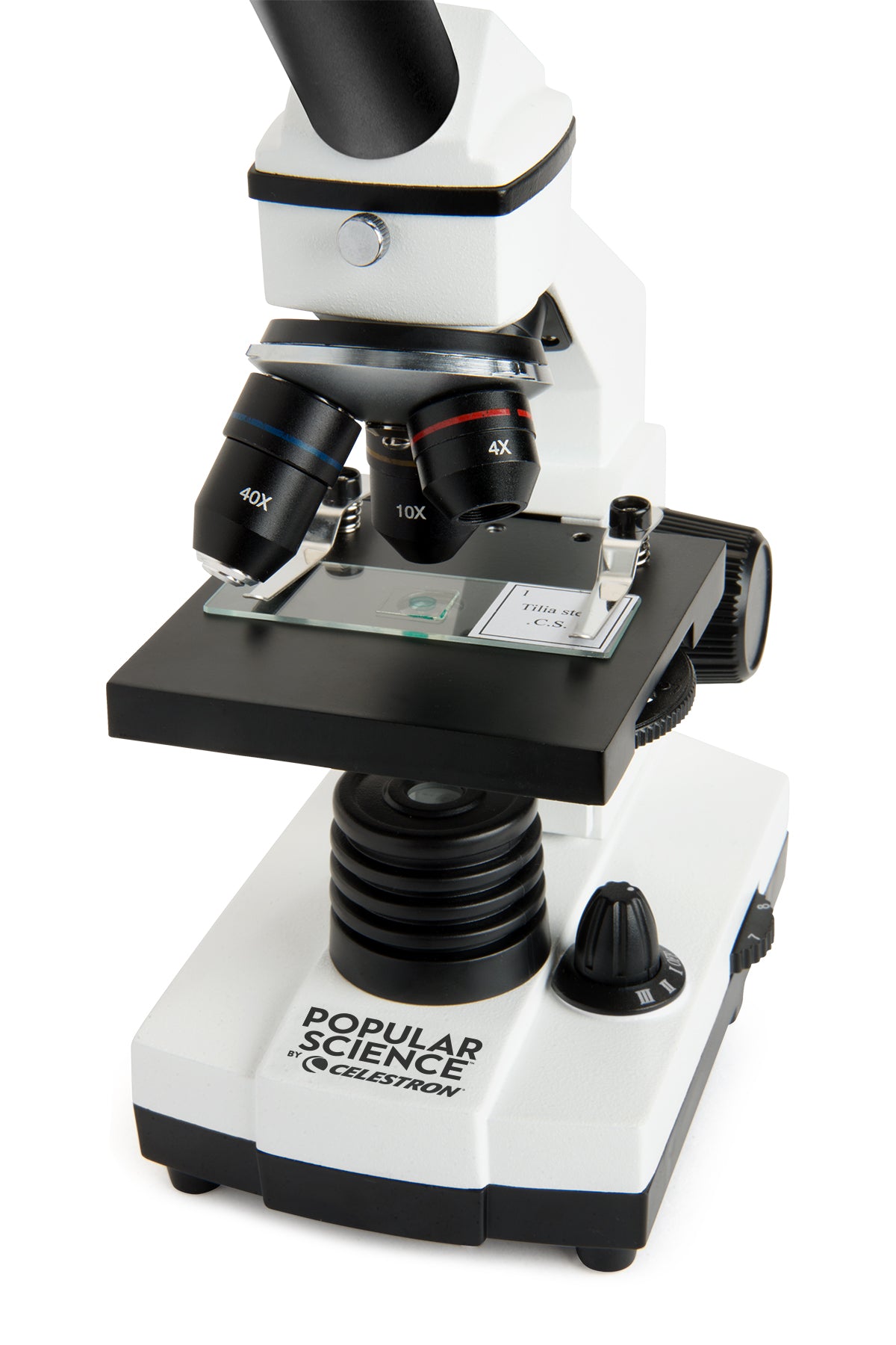 Celestron Labs CM400 Compound Microscope - 40X-400X Magnification, LED Illumination for Students & Professionals | Ideal for Biology, Lab Research & Classroom Learning