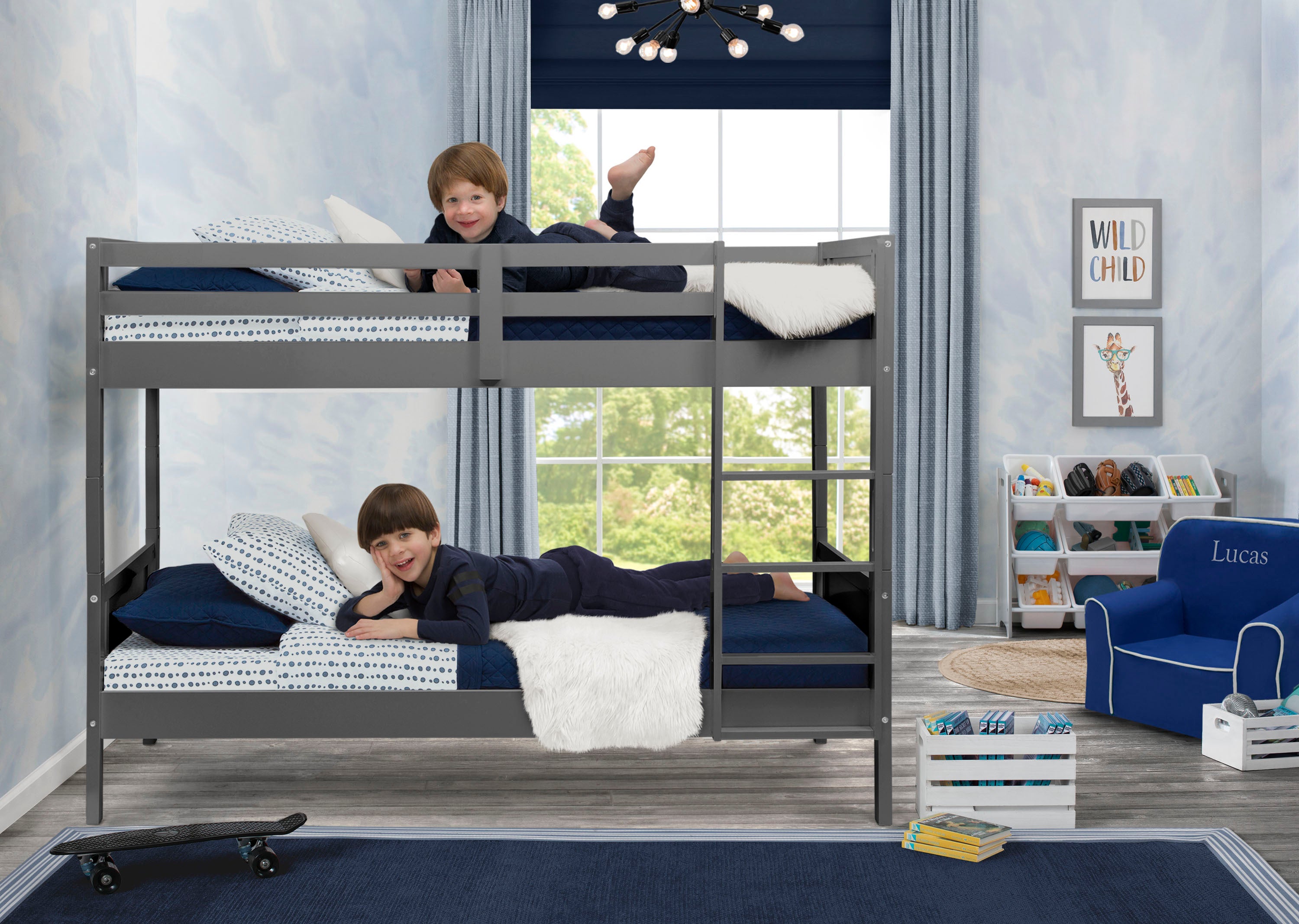 Convertible Twin Bunk Bed with Ladder & Safety Guardrails - Space-Saving Kids Bedroom Furniture for Siblings or Sleepovers | Perfect for Small Rooms, Dorms & Vacation Homes