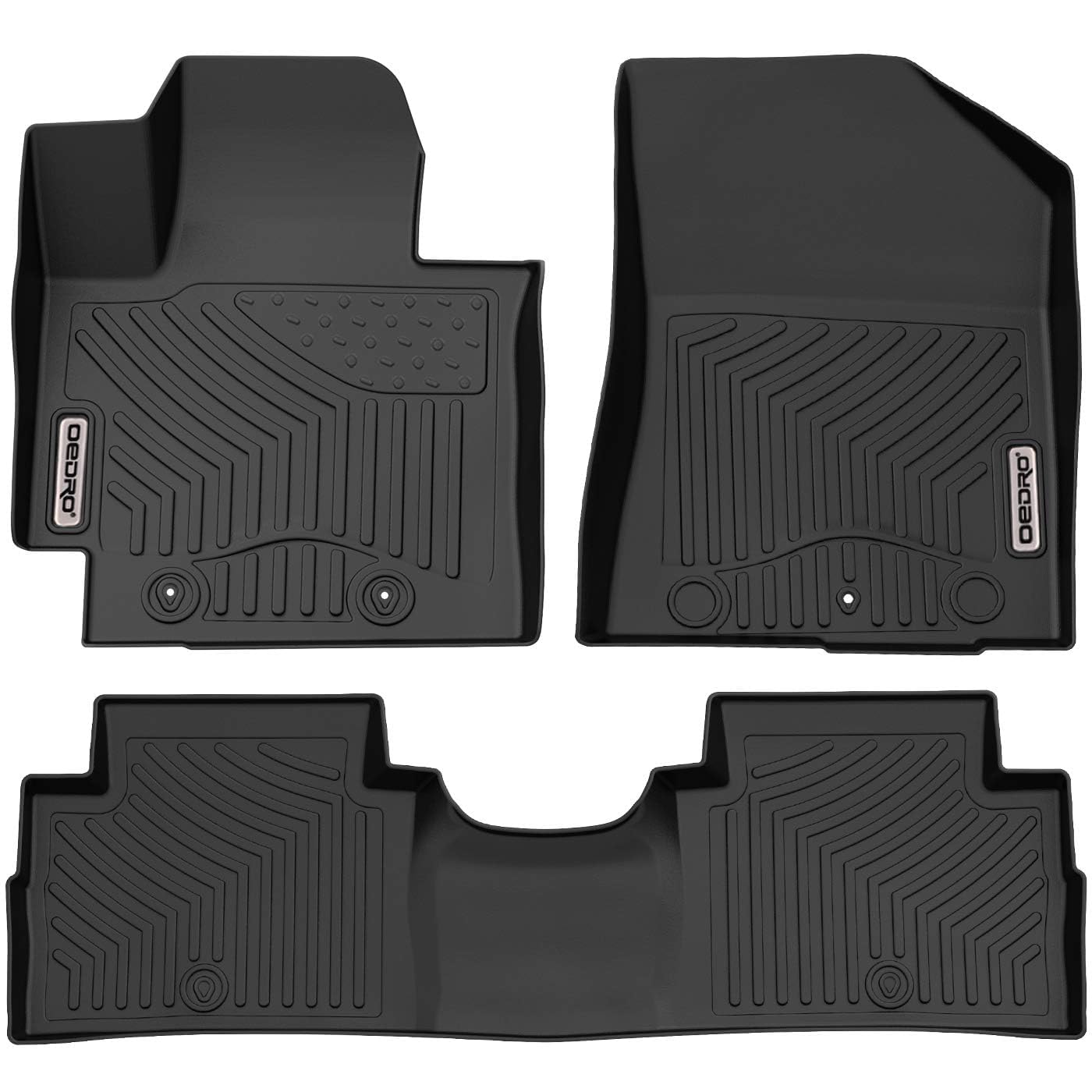 OEDRO Custom Fit All-Weather Floor Mats for 2014-2019 Kia Soul - Premium TPE Black Car Floor Liners Complete Set (Front & Rear) | Waterproof, Durable Protection for Daily Commute & Road Trips