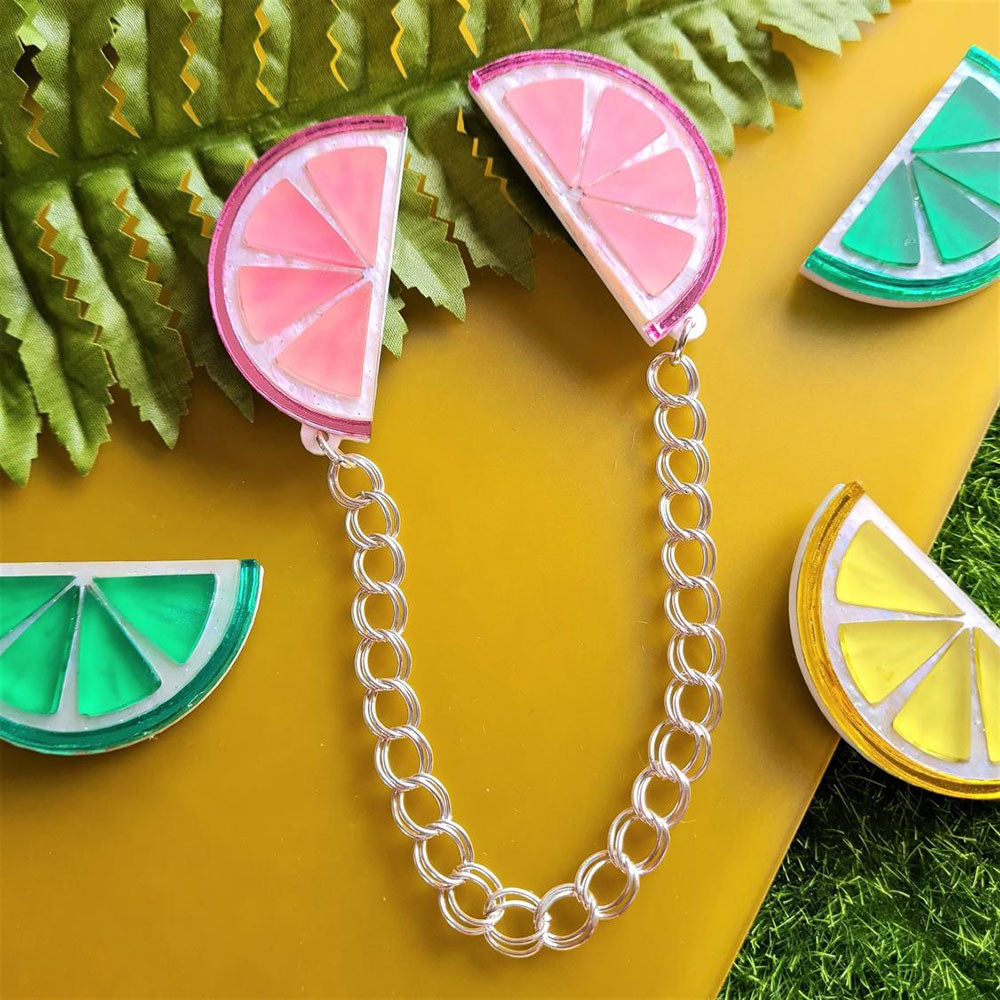 Stylish Citrus Fruit Slice Collar Clips - Trendy Fruit Jewelry for Women | Perfect for Summer Outfits, Beach Vacations & Boho Fashion Accessories