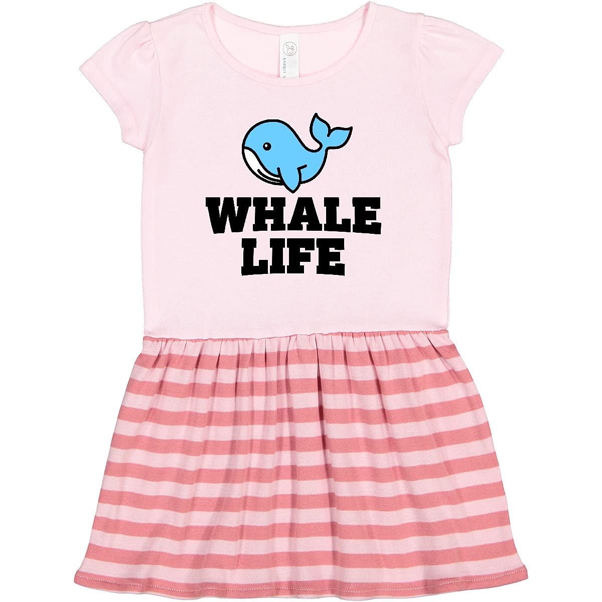 Inktastic Whale Life Toddler Dress - Cute Baby Girls' Whale Print Cotton Dress for 1-3 Years Old | Perfect for Beach Outings, Birthday Parties & Family Photos