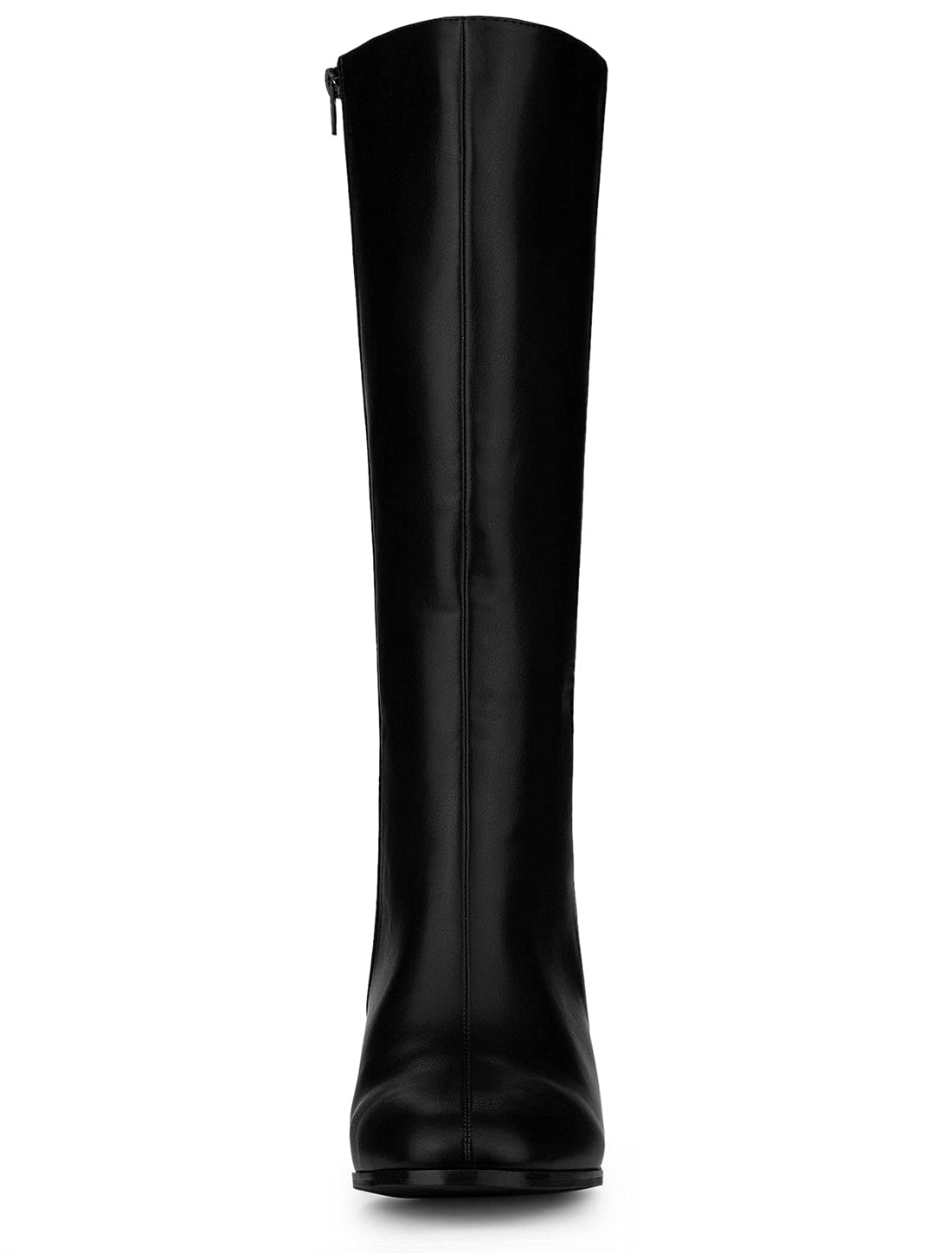 Allegra K Women's Knee High Boots with Round Toe & Zip Closure - Chunky Block Heels for Comfort & Style | Perfect for Office, Date Night & Fall Fashion