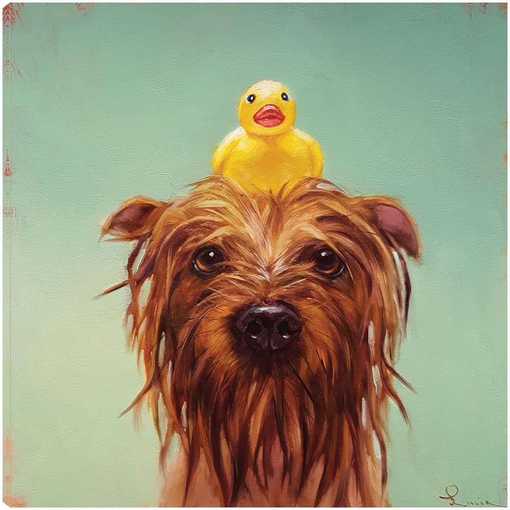 Lucia Heffernan Bath Time Fine Art Canvas Wall Decor - 32x32 Inch Ready to Hang Painting for Living Room, Bedroom, Bathroom & Office - Perfect for Home, Kitchen, Bar & Guest Room Decor