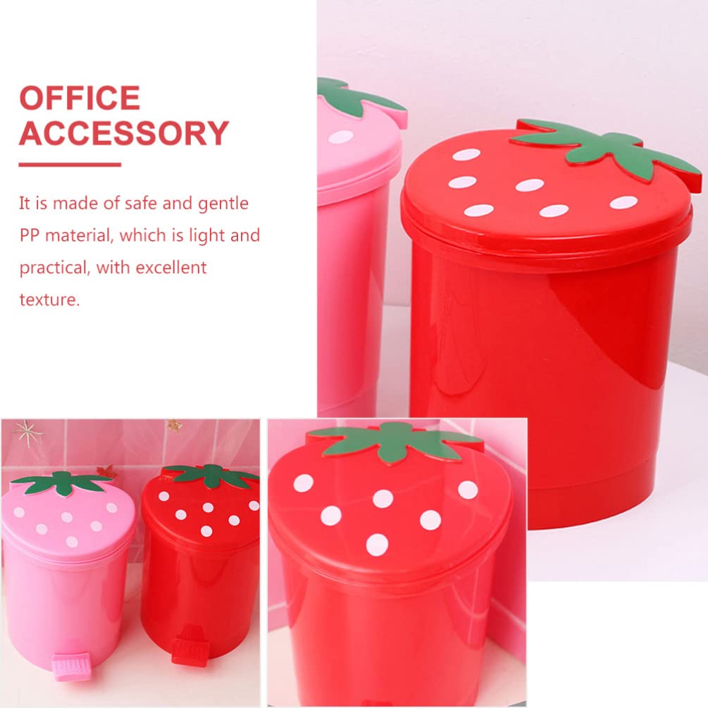 Operitacx 2-Pack Mini Desktop Trash Can - Small Car & Office Waste Bin with Pen Holder, Cute Cartoon Design, Durable PP Plastic for Home, Car, Office & School Use