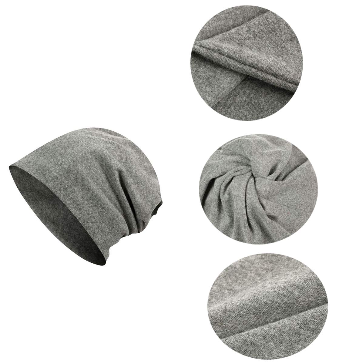 Racheljp Women's Slouch Beanie Hats & Chemo Caps - Soft Stretchy Head Turbans (3 Pack) for Winter, Cancer Patients & Fashion Accessories