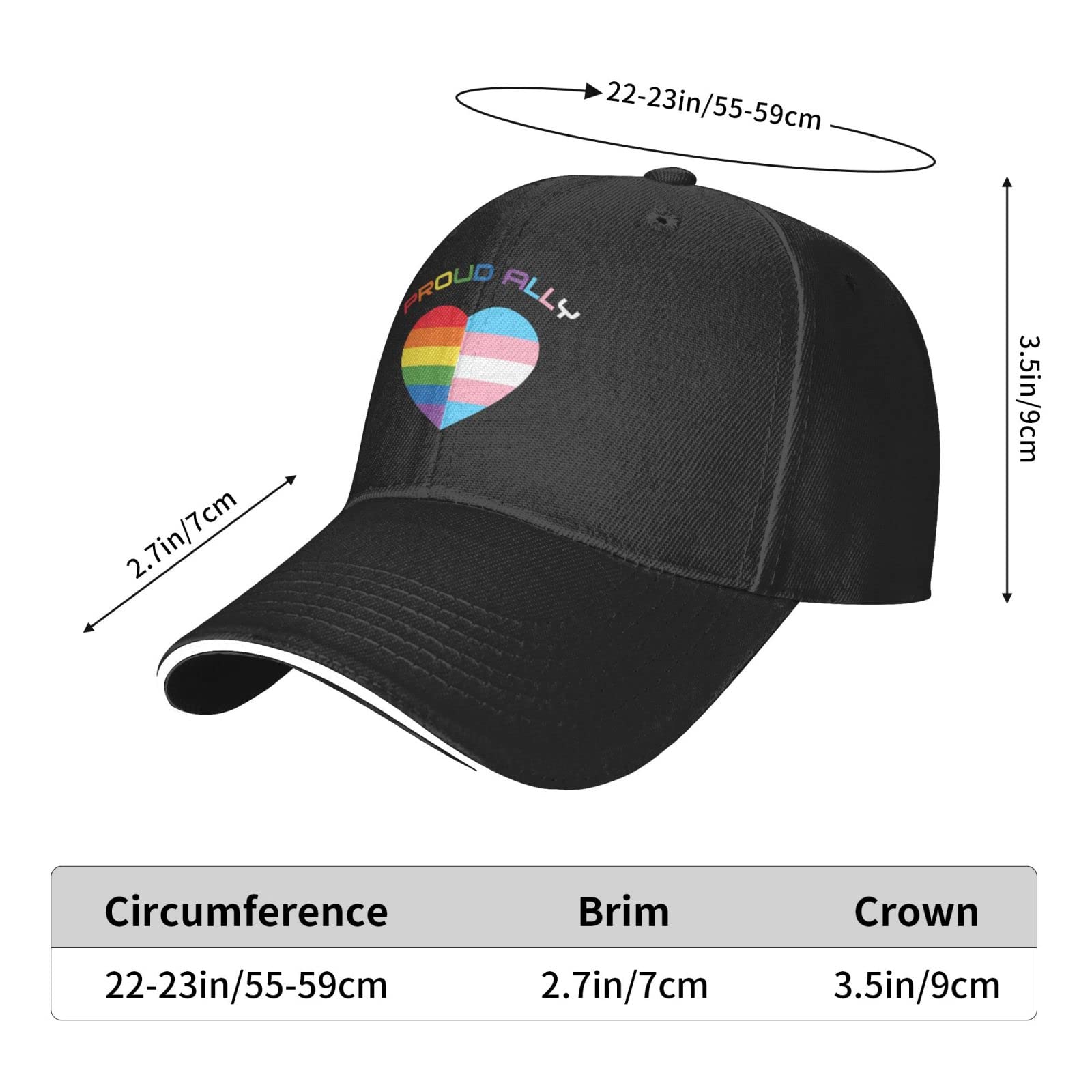 LGBTQ Gay Pride Ally Hat for Men & Women - Adjustable Dad Trucker Baseball Cap - Perfect for Pride Parades, Festivals & Supporting LGBTQ+ Rights
